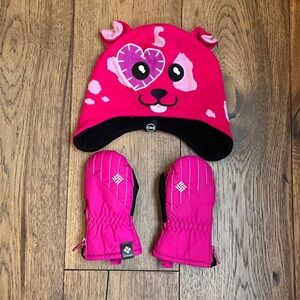 Pink Dog Beanie with Heart Design